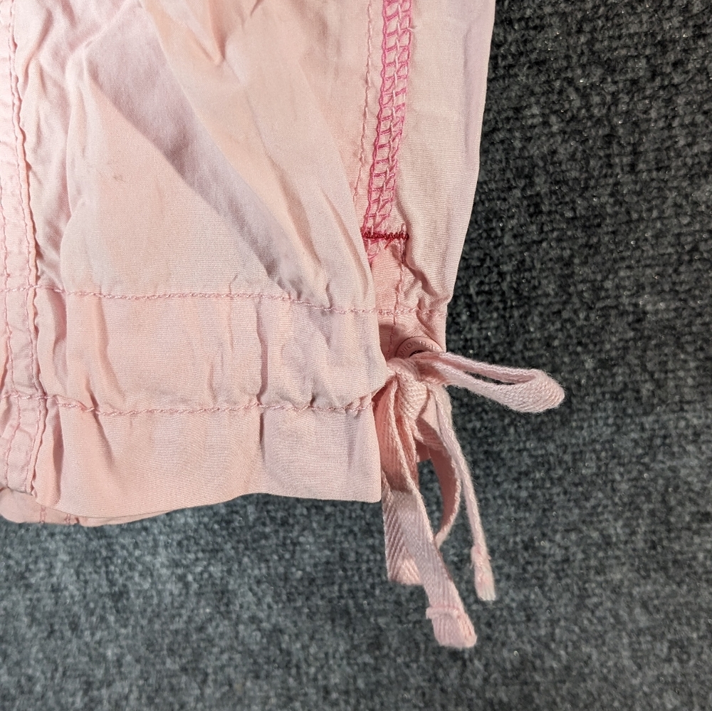 UNION BAY Capri Cargo Pants Juniors Pink Lightweight Tie Pockets - Picture 15 of 16